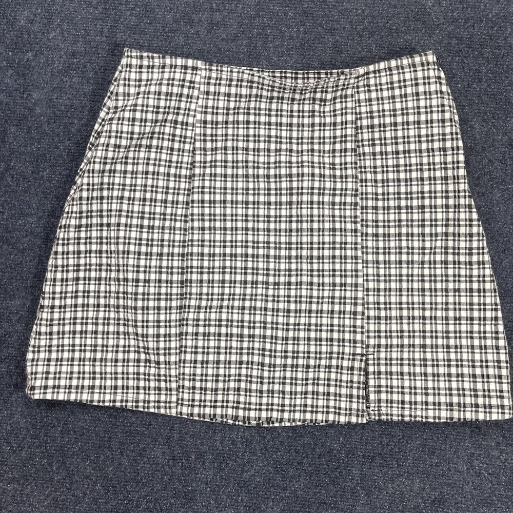 BDG Skirt Womens Medium Black White Check Mini Stretch Urban Outfitters Casual